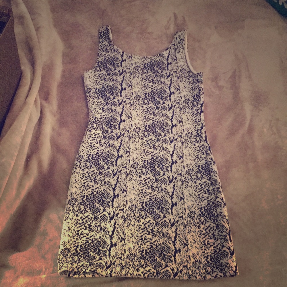 Black and White textured Dress
